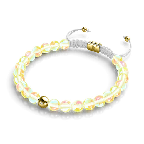 Sunburst | Gold | Galaxy Glass Macrame Bead Bracelet
